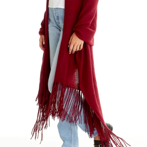 NakedCashmere Accessories - Naked Cashmere Burgundy/Red Georgia Scarf